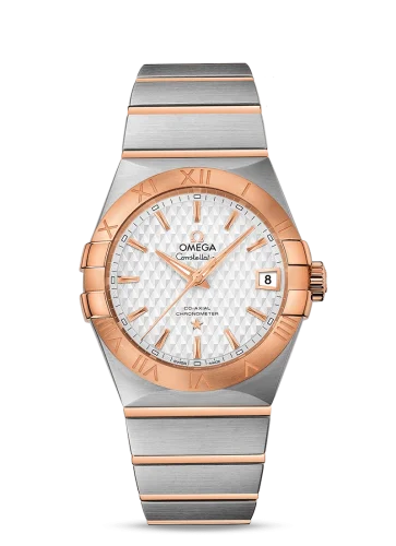 Omega - 123.20.38.21.02.008 Constellation Co-Axial 38 Stainless Steel / Red Gold / Silver Lozenge