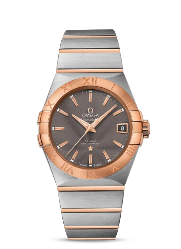 Omega - 123.20.38.21.06.002 Constellation Co-Axial 38 Stainless Steel / Red Gold / Grey