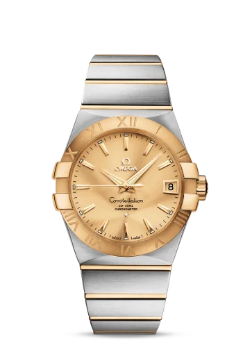 Omega - 123.20.38.21.08.001 Constellation Co-Axial 38 Stainless Steel / Yellow Gold / Champagne