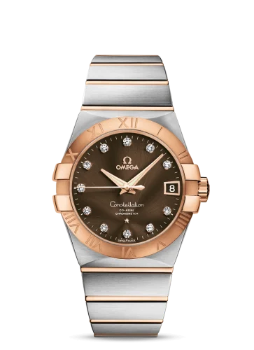 Omega - 123.20.38.21.63.001 Constellation Co-Axial 38 Stainless Steel / Red Gold / Brown