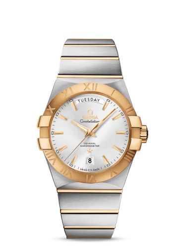 Omega - 123.20.38.22.02.002 Constellation Co-Axial 38 Day-Date Stainless Steel / Yellow Gold / Silver