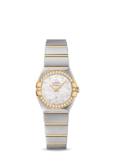 Omega - 123.25.24.60.55.011 Constellation Quartz 24 Brushed Stainless Steel / Yellow Gold / Diamond / Wavy MOP