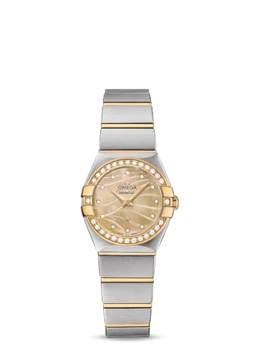 Omega - 123.25.24.60.57.001 Constellation Quartz 24 Brushed Stainless Steel / Yellow Gold / Diamond / Wavy Champagne MOP