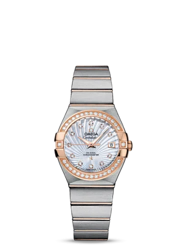 Omega - 123.25.27.20.55.001 Constellation Co-Axial 27 Brushed Stainless Steel / Red Gold / Diamond / MOP Supernova