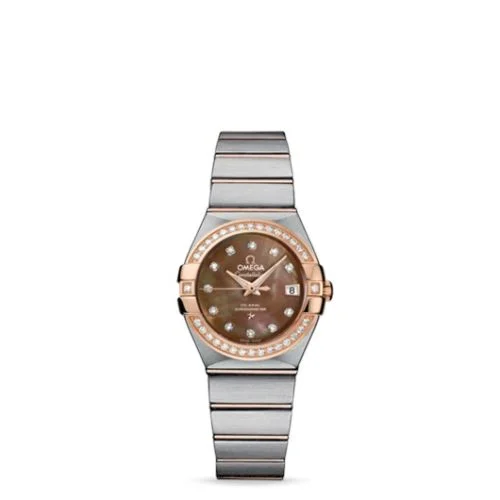 Omega - 123.25.27.20.57.001 Constellation Co-Axial 27 Brushed Stainless Steel / Red Gold / Diamond / Brown MOP