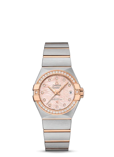 Omega - 123.25.27.20.57.004 Constellation Co-Axial 27 Brushed Stainless Steel / Red Gold / Diamond / Pink MOP