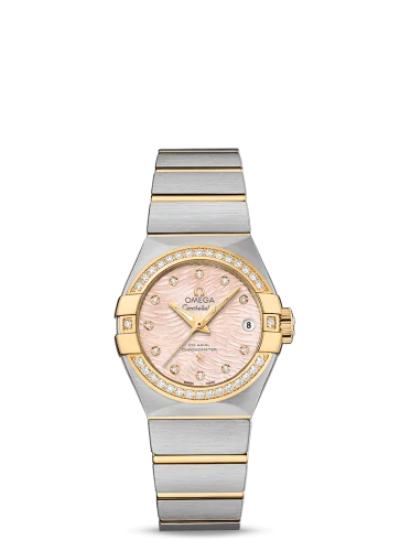 Omega - 123.25.27.20.57.005 Constellation Co-Axial 27 Brushed Stainless Steel / Yellow Gold / Diamond / Pink MOP