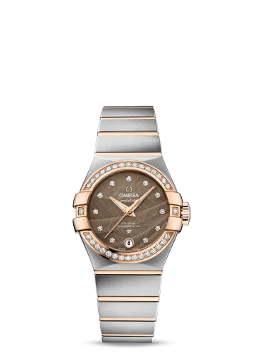 Omega - 123.25.27.20.63.001 Constellation Co-Axial 27 Brushed Stainless Steel / Red Gold / Diamond / Brown Feather