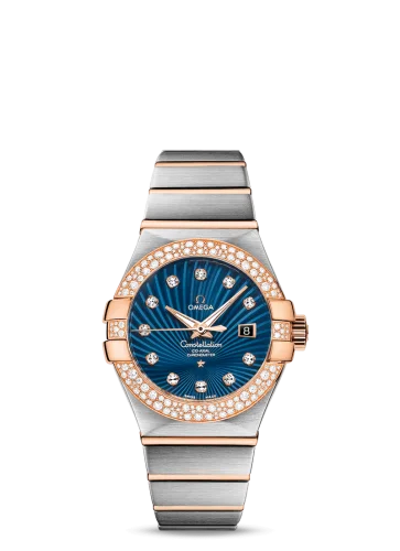 Omega - 123.25.31.20.53.001 Constellation Co-Axial 31 Stainless Steel / Red Gold / Snow / Blue Supernova