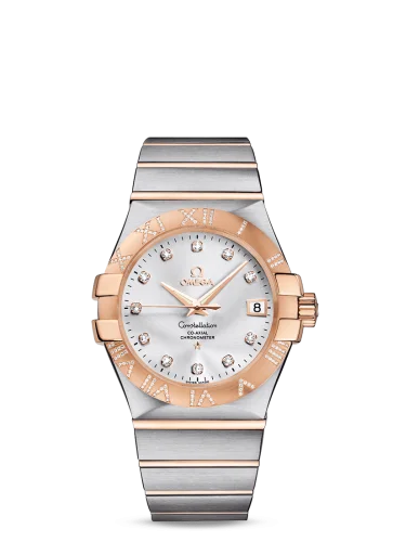 Omega - 123.25.35.20.52.003 Constellation Co-Axial 35 Stainless Steel / Red Gold / Diamond / Silver