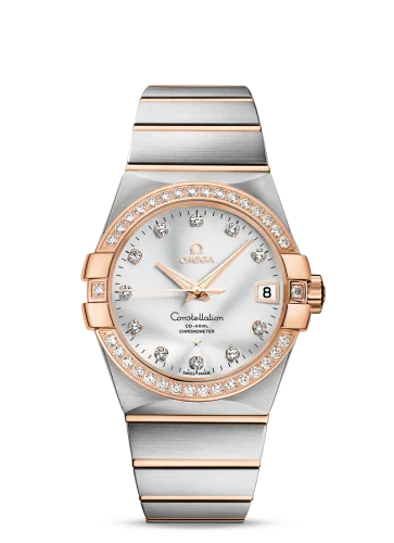 Omega - 123.25.38.21.52.001 Constellation Co-Axial 38 Stainless Steel / Red Gold / Diamond / Silver