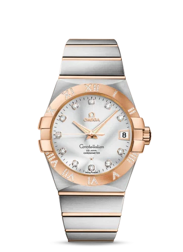 Omega - 123.25.38.21.52.003 Constellation Co-Axial 38 Stainless Steel / Red Gold / Diamond / Silver