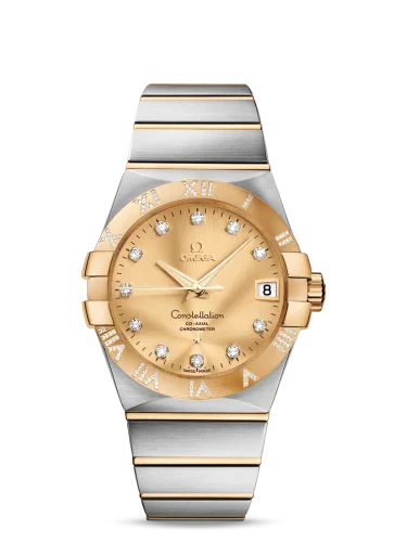 Omega - 123.25.38.21.58.002 Constellation Co-Axial 38 Stainless Steel / Yellow Gold / Diamond / Champagne