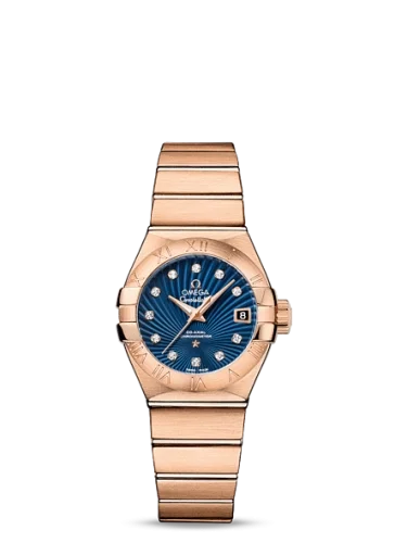 Omega Omega - 123.50.27.20.53.001 Constellation Co-Axial 27 Brushed Red Gold / Blue Supernova