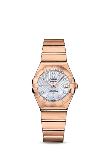 Omega Omega - 123.50.27.20.55.001 Constellation Co-Axial 27 Brushed Red Gold / MOP Supernova