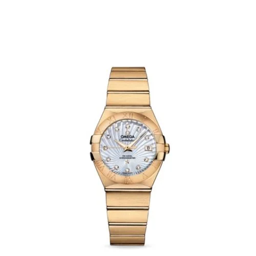 Omega - 123.50.27.20.55.002 Constellation Co-Axial 27 Brushed Yellow Gold / MOP Supernova