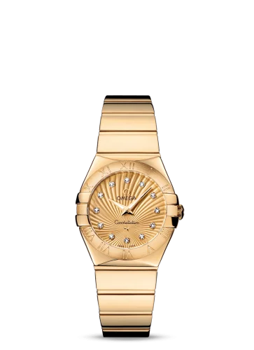 Omega - 123.50.27.60.58.002 Constellation Quartz 27 Polished Yellow Gold / Champagne Supernova
