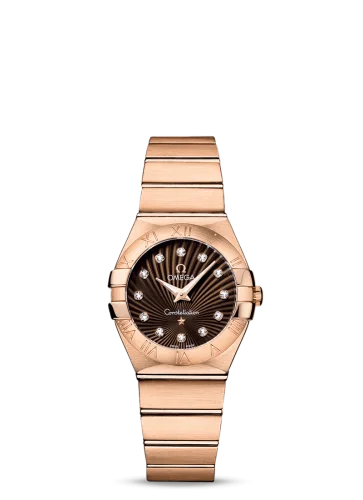 Omega - 123.50.27.60.63.001 Constellation Quartz 27 Brushed Red Gold / Brown Supernova