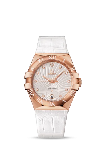Omega - 123.53.35.60.52.001 Constellation Quartz 35 Red Gold / White Supernova / Alligator