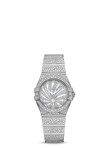 Omega - 123.55.24.60.55.010 Constellation Quartz 24 Polished White Gold / Snow / MOP Supernova