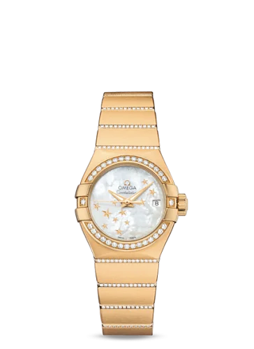 Omega - 123.55.27.20.05.002 Constellation Co-Axial 27 Brushed Yellow Gold / Diamond / MOP Stars