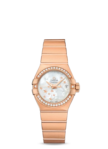 Omega - 123.55.27.20.05.003 Constellation Co-Axial 27 Brushed Red Gold / Diamond / MOP Stars