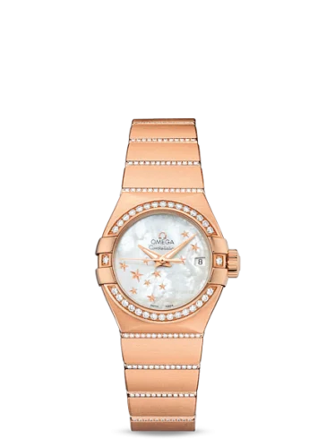 Omega - 123.55.27.20.05.004 Constellation Co-Axial 27 Brushed Red Gold / Diamond / MOP Stars