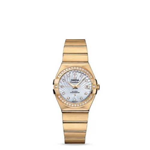 Omega - 123.55.27.20.55.002 Constellation Co-Axial 27 Brushed Yellow Gold / Diamond / MOP Supernova