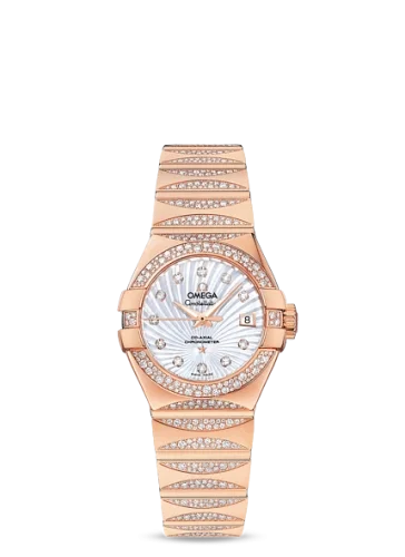 Omega Omega - 123.55.27.20.55.003 Constellation Co-Axial 27 Polished Red Gold / Waxing Moon Snow / MOP Supernova