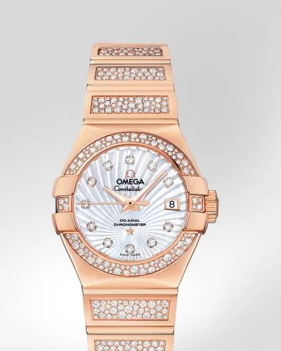 Omega Omega - 123.55.27.20.55.004 Constellation Co-Axial 27 Polished Red Gold / Snow / MOP Supernova