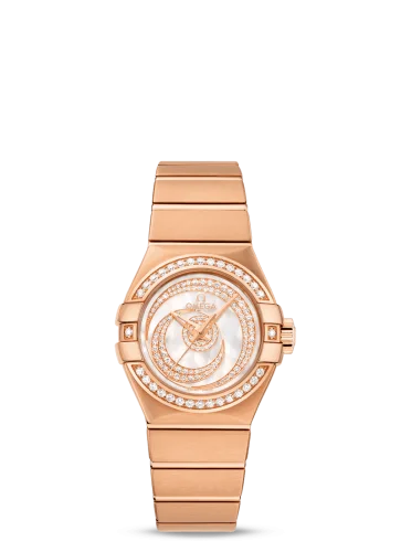 Omega Constellation Co-Axial 27 Brushed Red Gold / Diamond / Diamond Moon