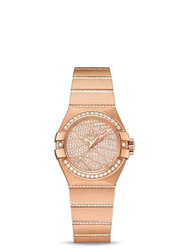 Omega Constellation Co-Axial 27 Brushed Red Gold / Diamond / Diamond Wave