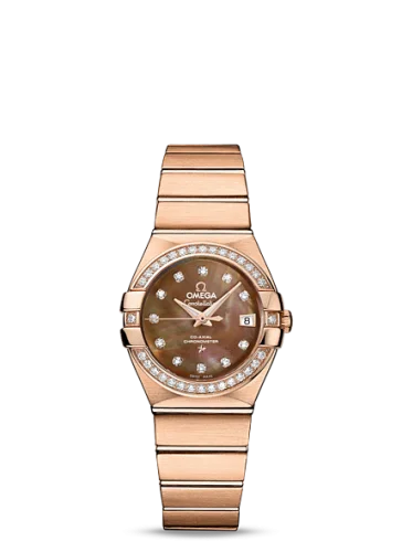 Omega - 123.55.27.20.57.001 Constellation Co-Axial 27 Brushed Red Gold / Diamond / Brown MOP