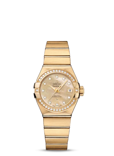 Omega - 123.55.27.20.57.002 Constellation Co-Axial 27 Brushed Yellow Gold Diamond / Champagne MOP