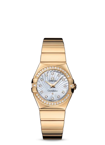 Omega - 123.55.27.60.55.007 Constellation Quartz 27 Polished Yellow Gold  / Diamond / MOP Supernova