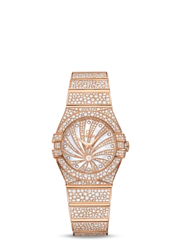 Omega - 123.55.27.60.55.009 Constellation Quartz 27 Polished Red Gold / Snow / Diamond Supernova