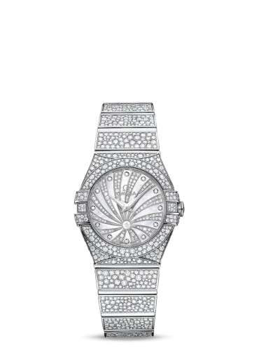 Omega - 123.55.27.60.55.010 Constellation Quartz 27 Polished White Gold / Snow / Diamond Supernova