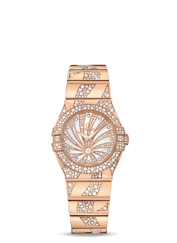 Omega - 123.55.27.60.55.011 Constellation Quartz 27 Polished Red Gold / Snow / Diamond Supernova