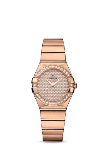 Omega - 123.55.27.60.99.004 Constellation Quartz 27 Brushed Red Gold / Diamond / Diamond