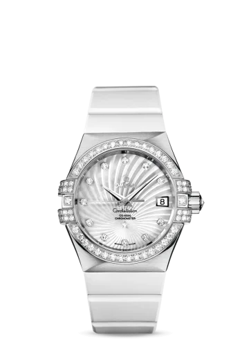 Omega - 123.57.35.20.55.005 Constellation Co-Axial 35 White Gold / Diamond / MOP Supernova / Rubber