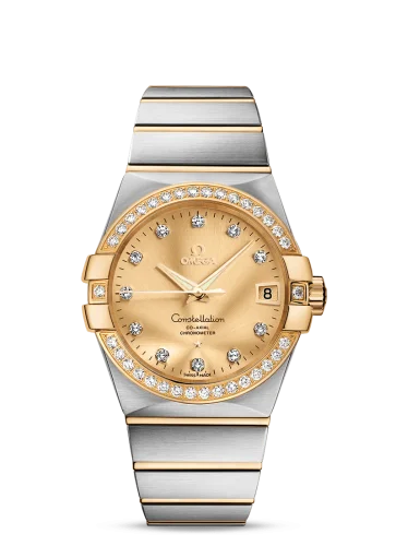 Omega - 123.25.38.21.58.001 Constellation Co-Axial 38 Stainless Steel / Yellow Gold / Diamond / Champagne
