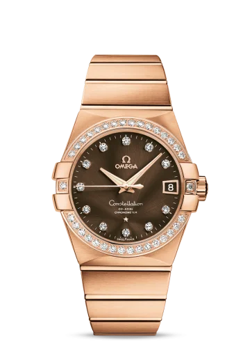 Omega - 123.55.38.21.63.001 Constellation Co-Axial 38 Red Gold / Diamond / Brown