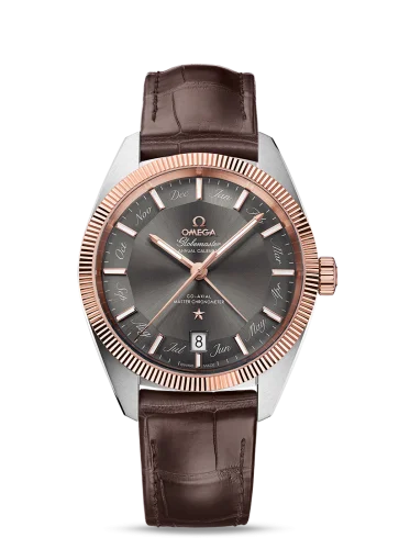 Omega Globemaster Annual Calendar Stainless Steel / Sedna Gold / Grey