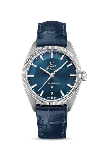 Omega - 130.33.39.21.03.001 Globemaster Stainless Steel / Blue / Leather