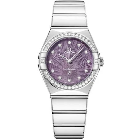 Omega - 131.15.28.60.60.001 Constellation Manhattan 28 Quartz Stainless Steel - Diamond / Purple Supernova