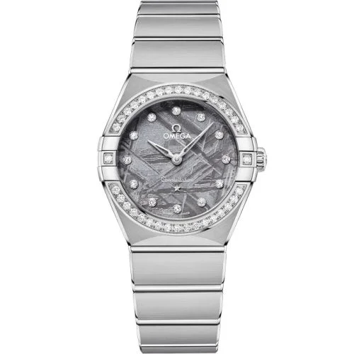 Omega - 131.15.28.60.99.001 Constellation Manhattan 28 Quartz Stainless Steel - Diamond / Lavender Meteorite