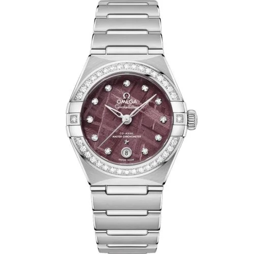 Omega Constellation Manhattan 29 Co-Axial Master Chronometer Stainless Steel - Diamond / Purple Meteorite