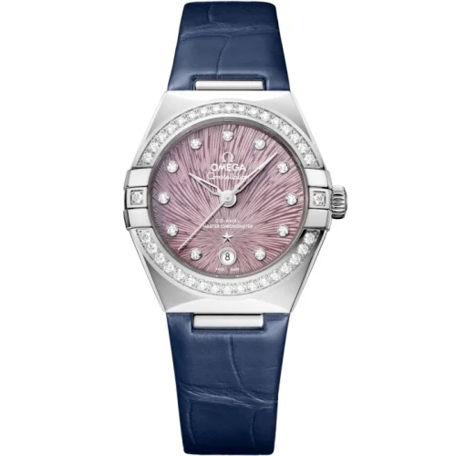 Omega Omega - 131.18.29.20.60.001 Constellation Manhattan 29 Co-Axial Master Chronometer Stainless Steel - Diamond / Lilac Supernova / Alligator