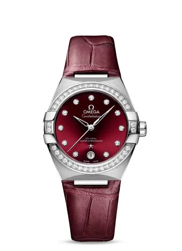 Omega - 131.18.36.20.61.001 Constellation Master Chronometer 36 Stainless Steel / Diamond / Red / Strap