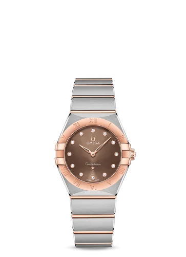 Omega - 131.20.28.60.63.001 Constellation Manhattan 28 Quartz Stainless Steel / Sedna Gold / Brown - Diamond
